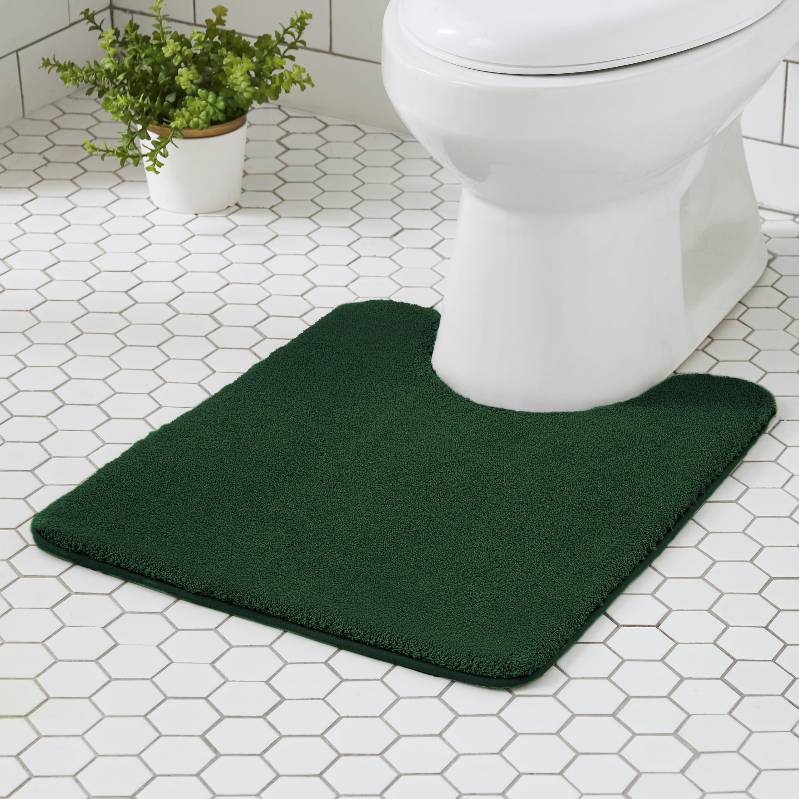 MINIDEAR Bathroom Rugs 24x17 Light Gray - Thick Memory Foam Bath Mat, Ultra Soft & Plush Fluffy, Non-Slip, Quick Dry, Absorbent Washable Floor Microfiber Mat for Tub, Home Decor Accessories