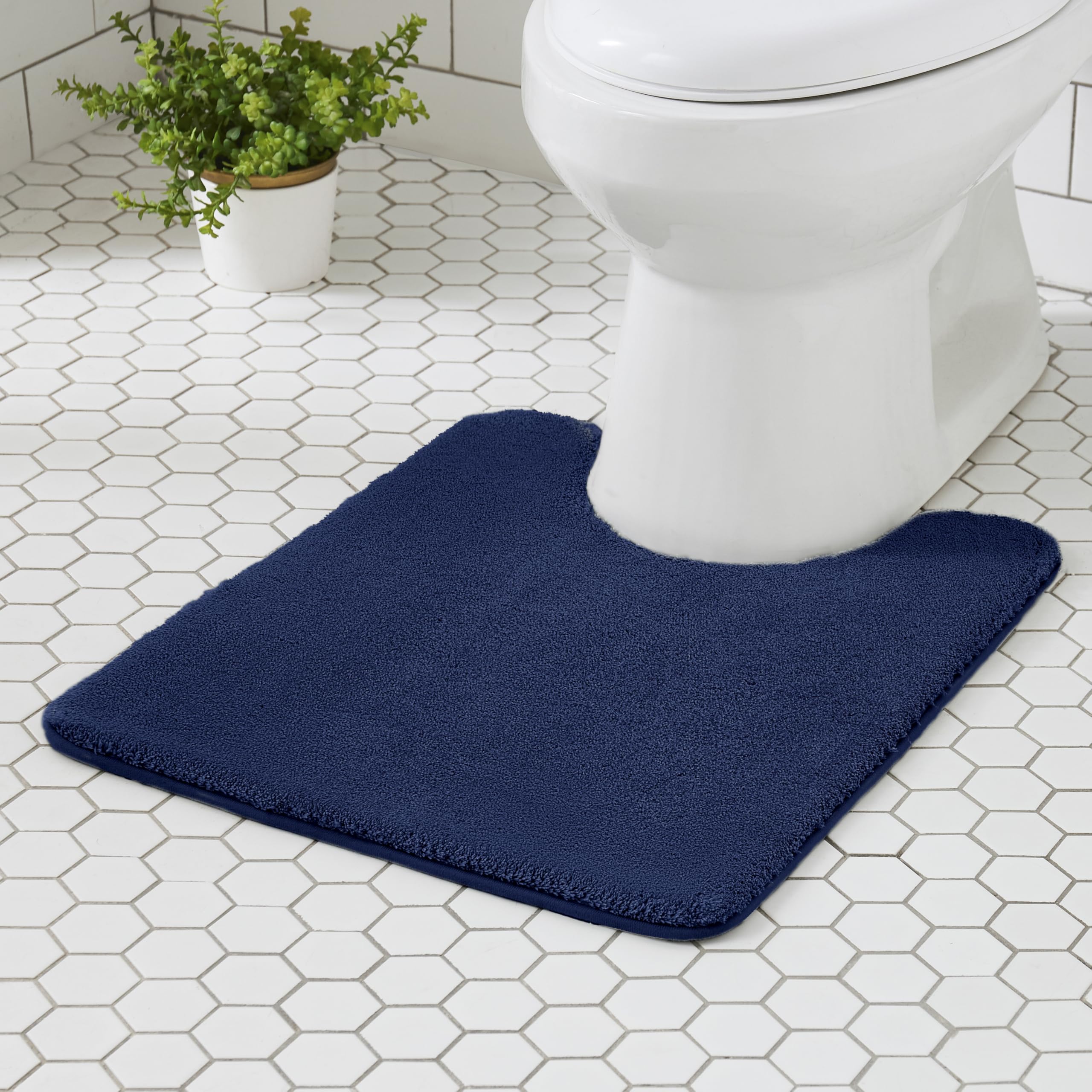 MINIDEAR Bathroom Rugs 24x17 Light Gray - Thick Memory Foam Bath Mat, Ultra Soft & Plush Fluffy, Non-Slip, Quick Dry, Absorbent Washable Floor Microfiber Mat for Tub, Home Decor Accessories