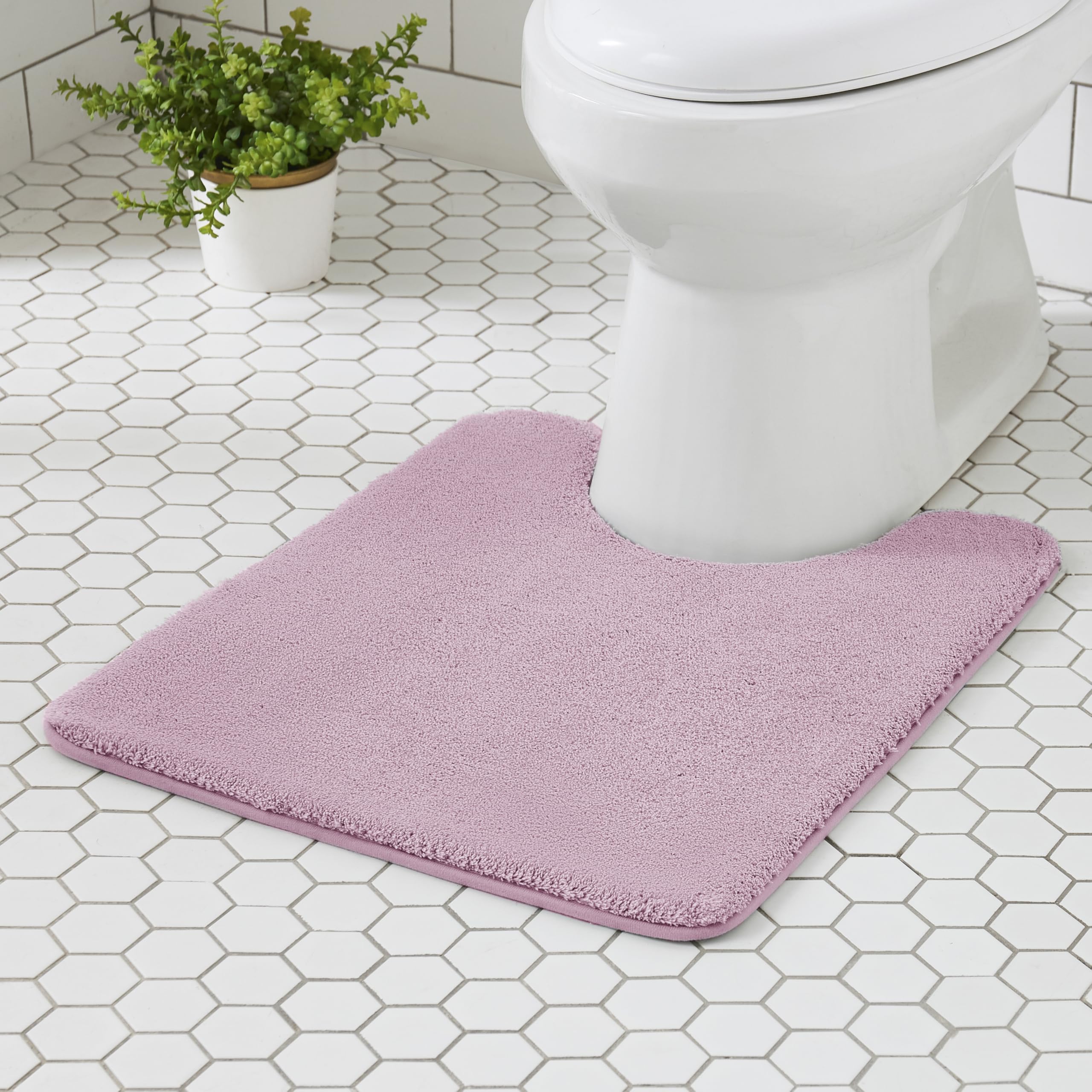MINIDEAR Bathroom Rugs 24x17 Light Gray - Thick Memory Foam Bath Mat, Ultra Soft & Plush Fluffy, Non-Slip, Quick Dry, Absorbent Washable Floor Microfiber Mat for Tub, Home Decor Accessories