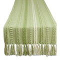 DII Farmhouse Braided Stripe Table Runner Collection, 15x108 (15x113, Fringe Included), Vintage Linen