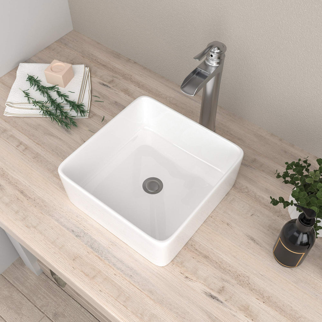 Mocoloo 21"x16" Wall Mounted Bathroom Sink White Rectangle Porcelain ADA Compliant Ceramic Bathroom Sinks Floating Vanity Sink for Lavatory Room Basin