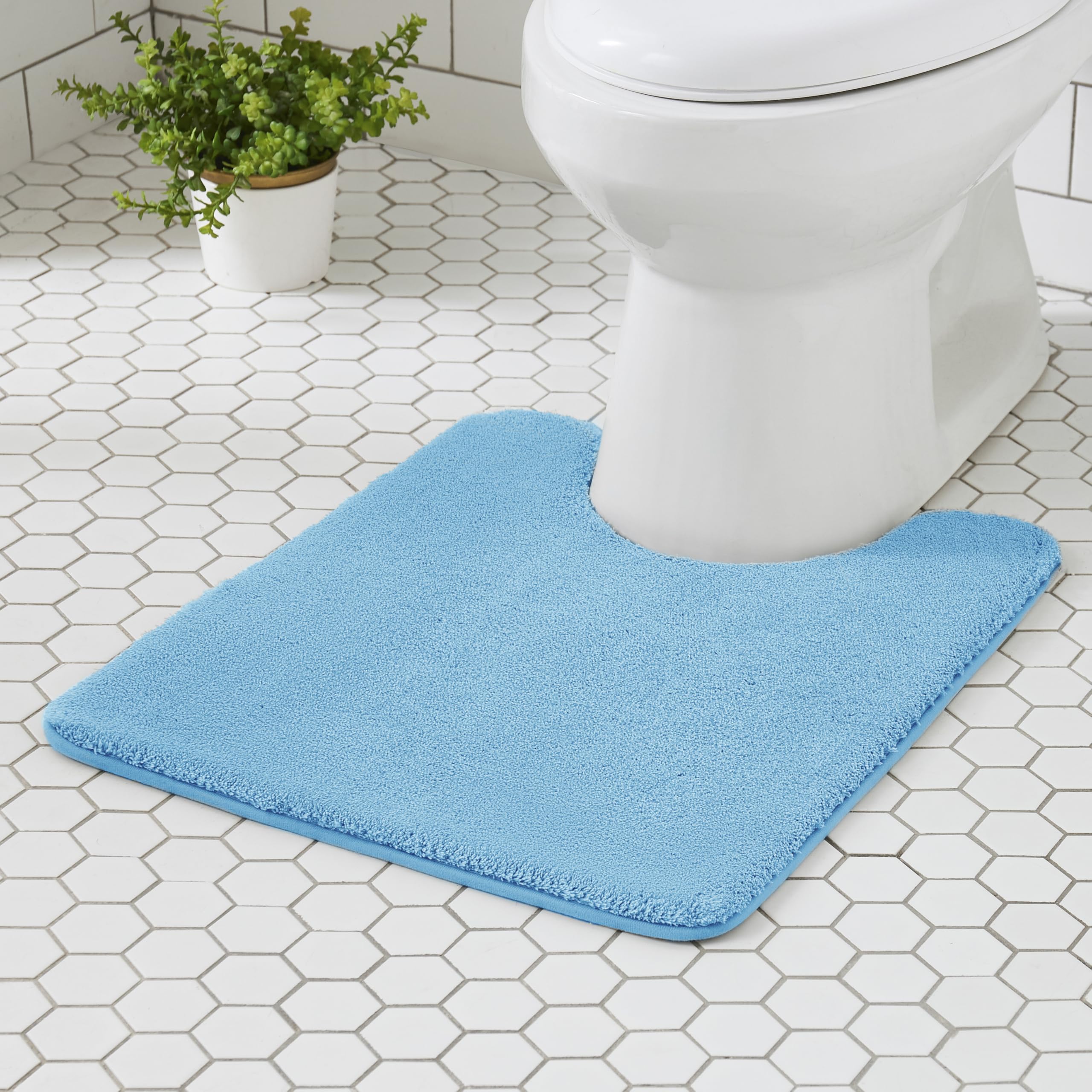 MINIDEAR Bathroom Rugs 24x17 Light Gray - Thick Memory Foam Bath Mat, Ultra Soft & Plush Fluffy, Non-Slip, Quick Dry, Absorbent Washable Floor Microfiber Mat for Tub, Home Decor Accessories