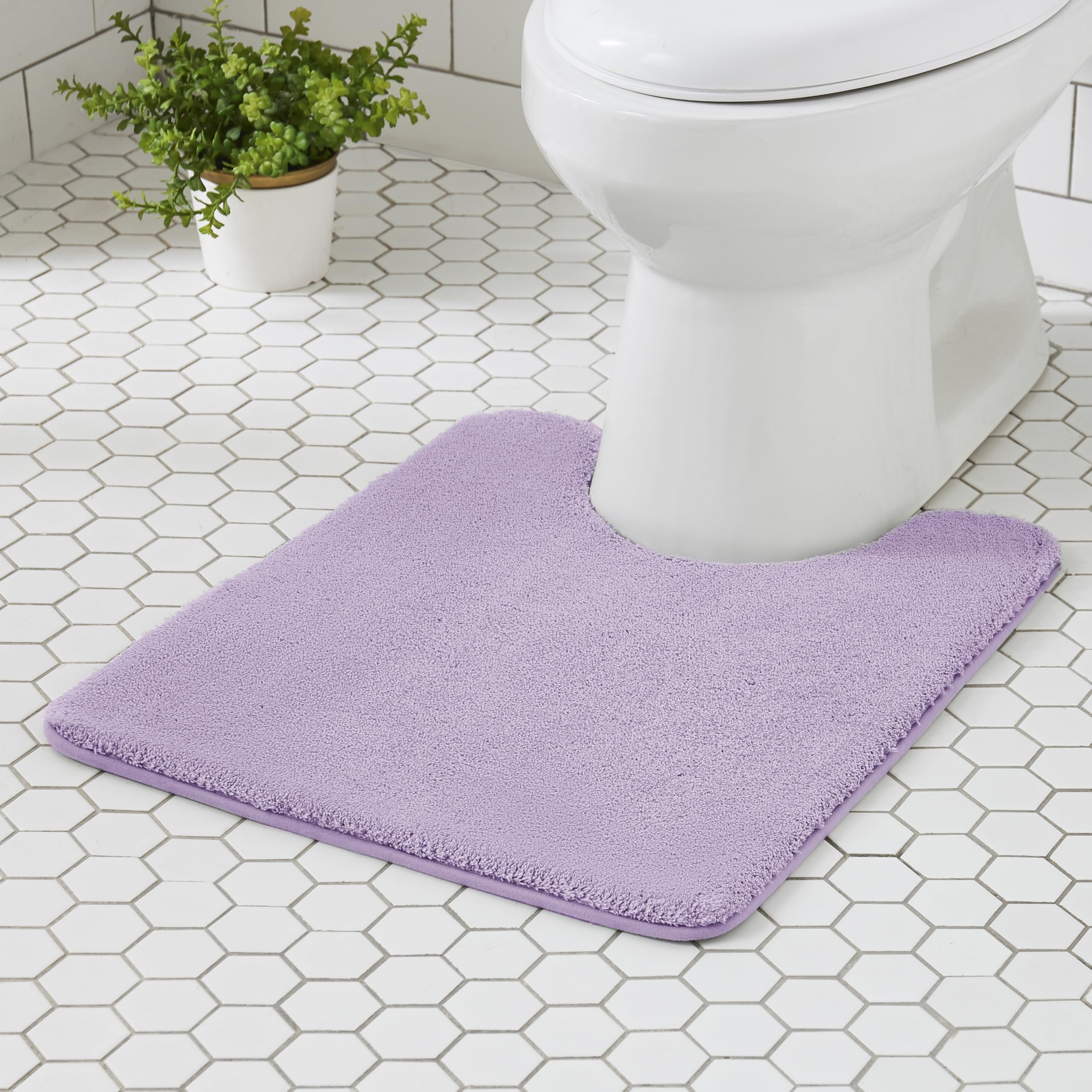 MINIDEAR Bathroom Rugs 24x17 Light Gray - Thick Memory Foam Bath Mat, Ultra Soft & Plush Fluffy, Non-Slip, Quick Dry, Absorbent Washable Floor Microfiber Mat for Tub, Home Decor Accessories